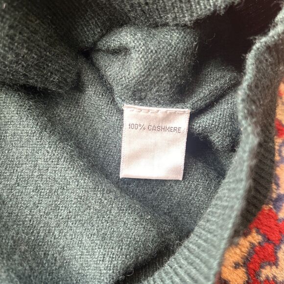 Blarney Woollen Mills Crewneck Green Sweater Mens XL 100% Cashmere - Picture 4 of 5